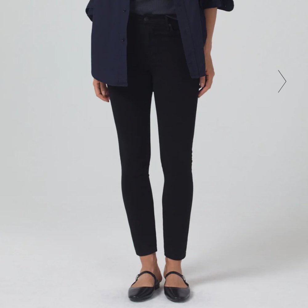 Citizens of Humanity Rocket Crop High Rise Skinny Black Size 26